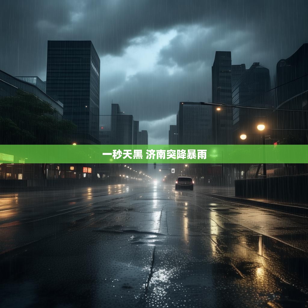 一秒天黑 济南突降暴雨