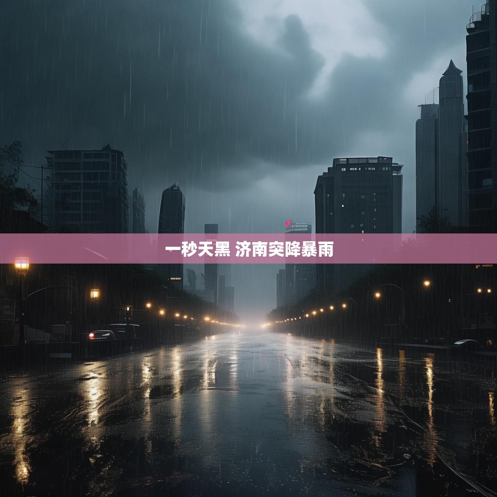 一秒天黑 济南突降暴雨