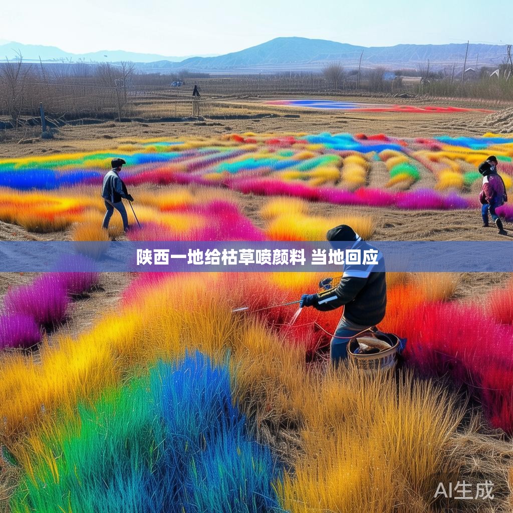 陕西一地给枯草喷颜料 当地回应