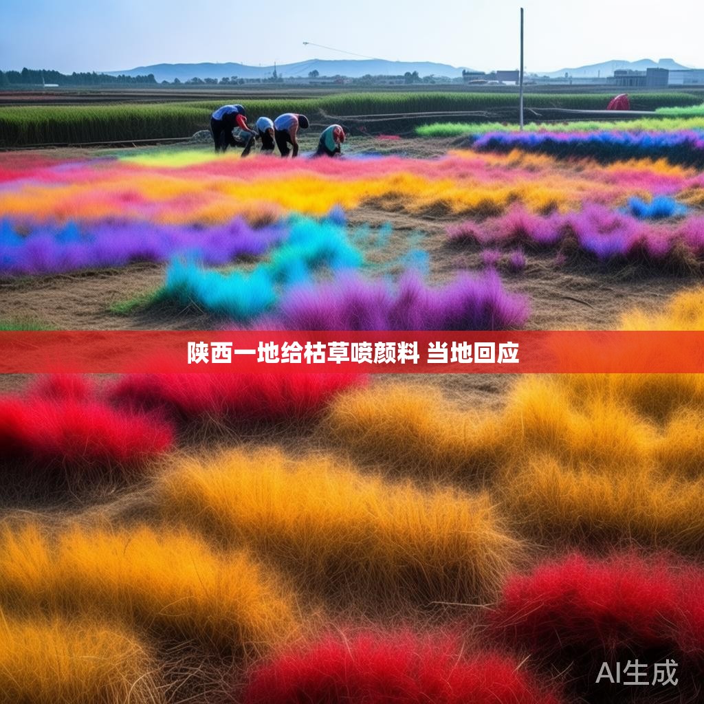 陕西一地给枯草喷颜料 当地回应