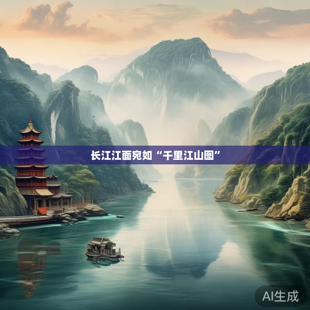 长江江面宛如“千里江山图”