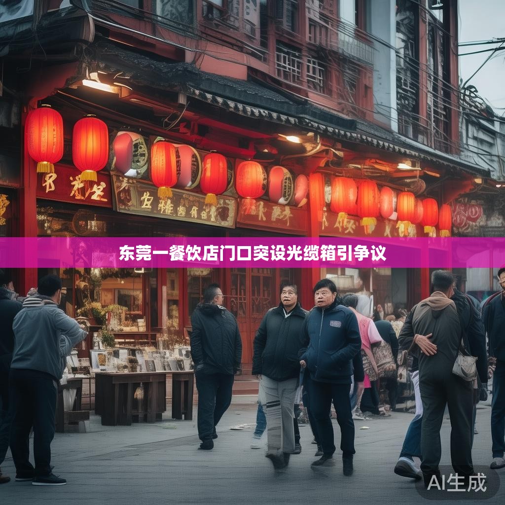 东莞一餐饮店门口突设光缆箱引争议