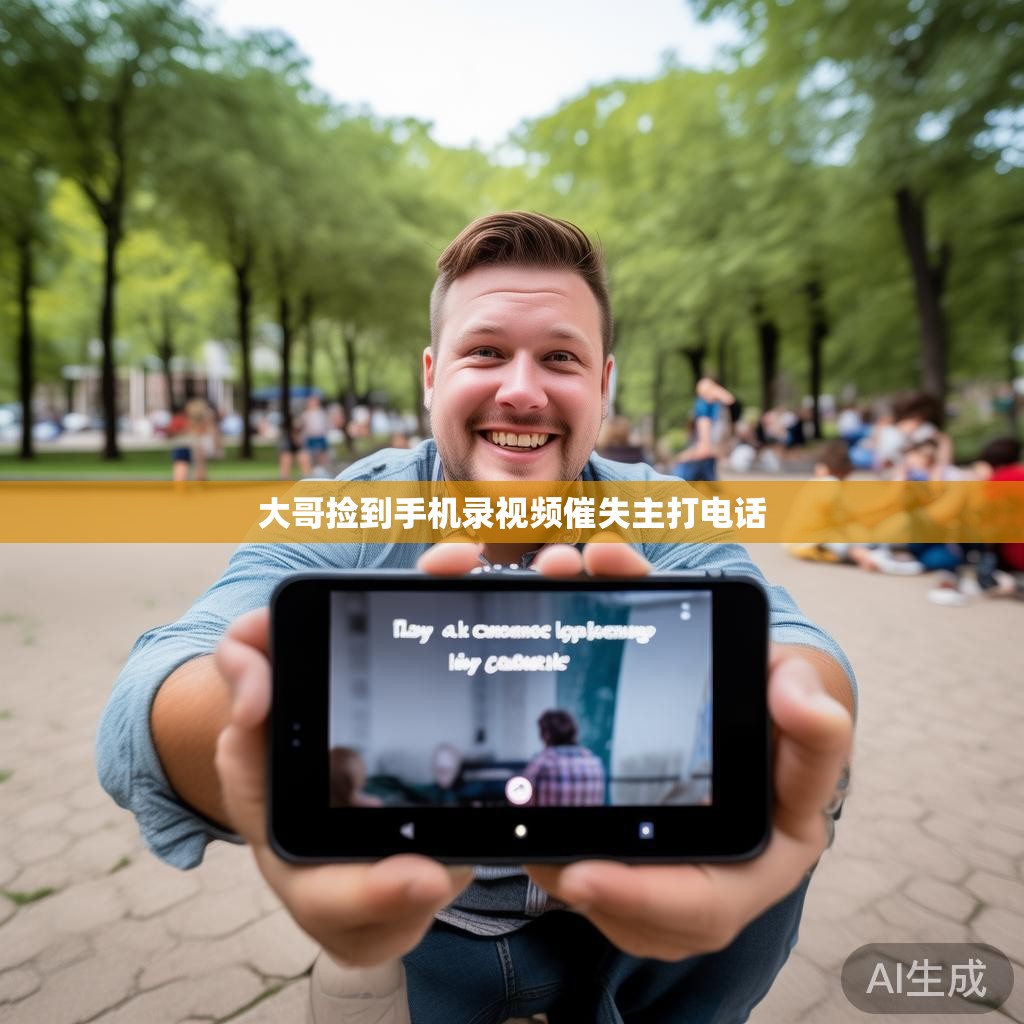 大哥捡到手机录视频催失主打电话